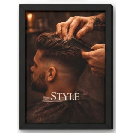 SAL-A-014 Salon Wall Decor A4 Frame | Modern Beauty Parlour & Hair Studio Wall Art with Black Wooden Frame