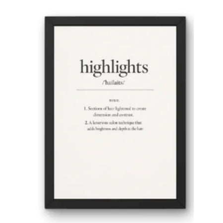 SAL-A-068 Salon Wall Decor A4 Frame | Modern Beauty Parlour & Hair Studio Wall Art with Black Wooden Frame