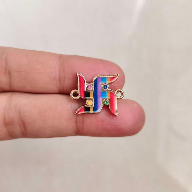 Swastik Multi Colour Rakhi Charm