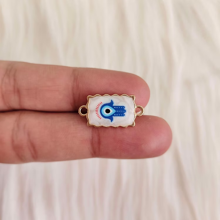 Designer Rectangle Evil Eye Rakhi Charm for DIY Rakhi Making