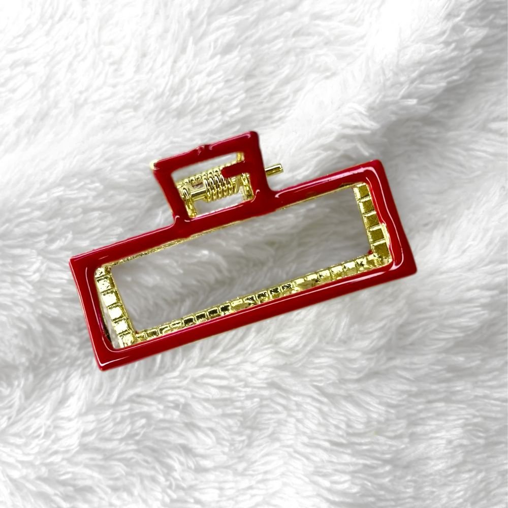 Meenakari Metal Claw-Cherry Red