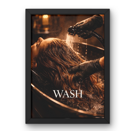 SAL-A-010 Salon Wall Decor A4 Frame | Modern Beauty Parlour & Hair Studio Wall Art with Black Wooden Frame