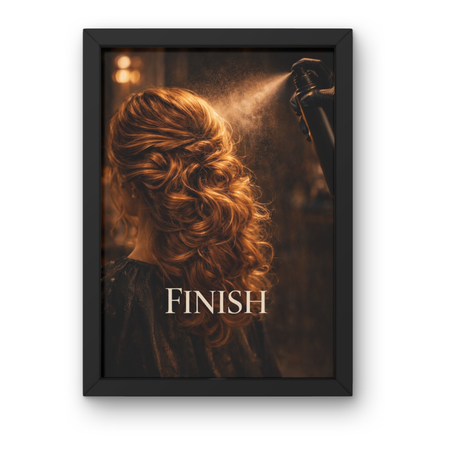 SAL-A-012 Salon Wall Decor A4 Frame | Modern Beauty Parlour & Hair Studio Wall Art with Black Wooden Frame