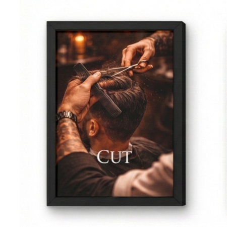 SAL-A-013 Salon Wall Decor A4 Frame | Modern Beauty Parlour & Hair Studio Wall Art with Black Wooden Frame