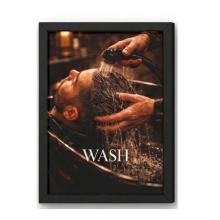 SAL-A-017 Salon Wall Decor A4 Frame | Modern Beauty Parlour & Hair Studio Wall Art with Black Wooden Frame