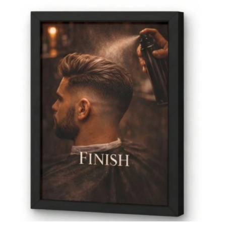 SAL-A-018 Salon Wall Decor A4 Frame | Modern Beauty Parlour & Hair Studio Wall Art with Black Wooden Frame