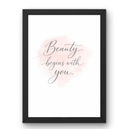 SAL-A-058 Salon Wall Decor A4 Frame | Modern Beauty Parlour & Hair Studio Wall Art with Black Wooden Frame