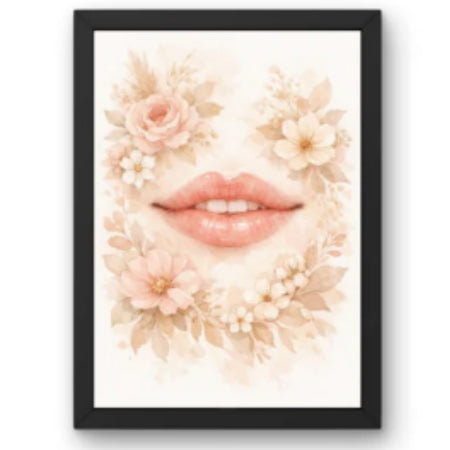 SAL-A-059 Salon Wall Decor A4 Frame | Modern Beauty Parlour & Hair Studio Wall Art with Black Wooden Frame