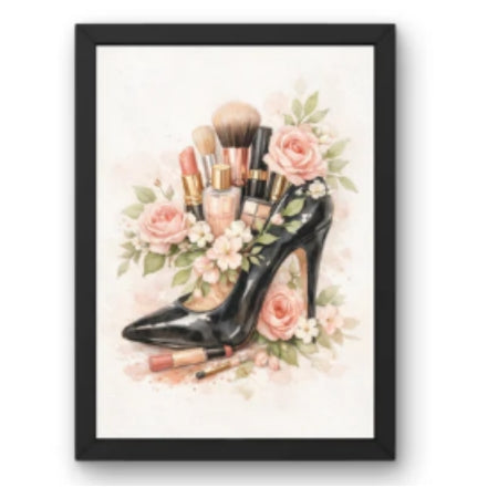 SAL-A-063 Salon Wall Decor A4 Frame | Modern Beauty Parlour & Hair Studio Wall Art with Black Wooden Frame