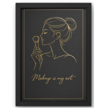 SAL-A-025 Salon Wall Decor A4 Frame | Modern Beauty Parlour & Hair Studio Wall Art with Black Wooden Frame