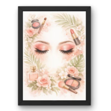 SAL-A-062 Salon Wall Decor A4 Frame | Modern Beauty Parlour & Hair Studio Wall Art with Black Wooden Frame