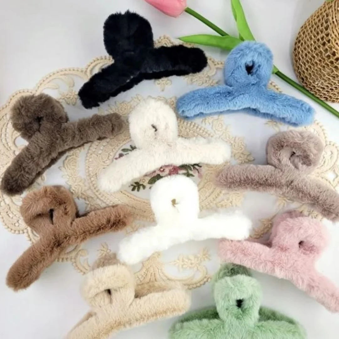 12 Pcs Fur Infinity Shape Hair Clutcher   – Premium Hair Clutcher Mixed Colors