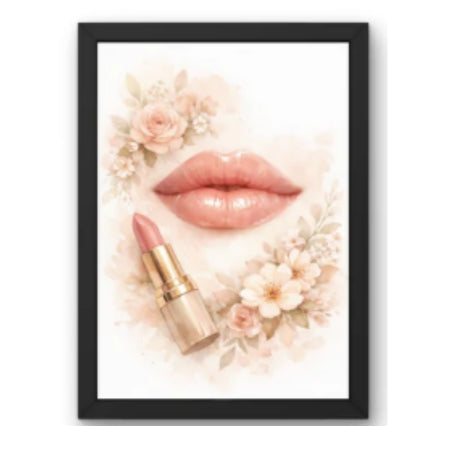 SAL-A-064 Salon Wall Decor A4 Frame | Modern Beauty Parlour & Hair Studio Wall Art with Black Wooden Frame