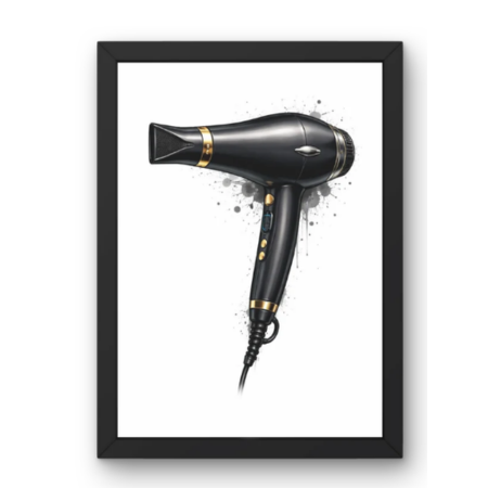 SAL-A-028 Salon Wall Decor A4 Frame | Modern Beauty Parlour & Hair Studio Wall Art with Black Wooden Frame