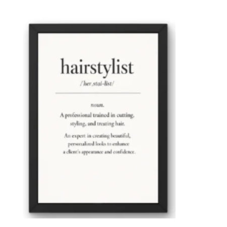 SAL-A-066 Salon Wall Decor A4 Frame | Modern Beauty Parlour & Hair Studio Wall Art with Black Wooden Frame