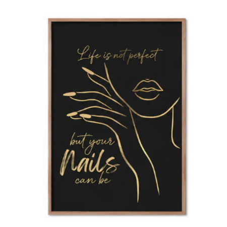 SAL-A-036 Salon Wall Decor A4 Frame | Modern Beauty Parlour & Hair Studio Wall Art with Black Wooden Frame