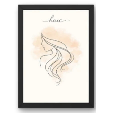 SAL-A-074 Salon Wall Decor A4 Frame | Modern Beauty Parlour & Hair Studio Wall Art with Black Wooden Frame