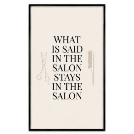 SAL-A-038 Salon Wall Decor A4 Frame | Modern Beauty Parlour & Hair Studio Wall Art with Black Wooden Frame