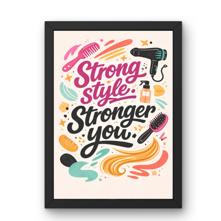 SAL-A-003 Salon Wall Decor A4 Frame | Modern Beauty Parlour & Hair Studio Wall Art with Black Wooden Frame