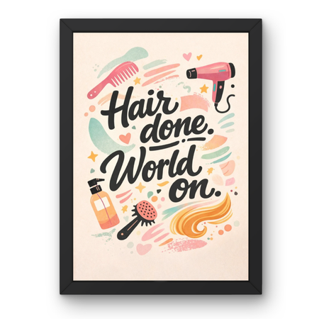 SAL-A-004 Salon Wall Decor A4 Frame | Modern Beauty Parlour & Hair Studio Wall Art with Black Wooden Frame