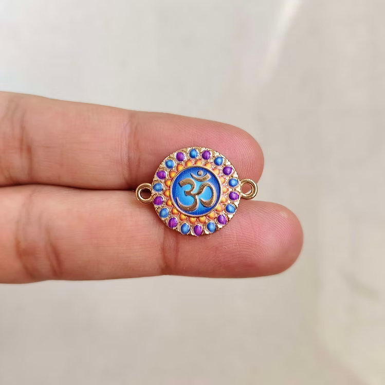 Om Purple Blue Rakhi Charm