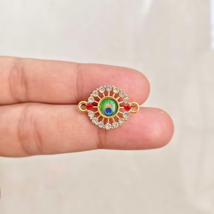 Morpankh Ruby Diamond Rakhi Charm