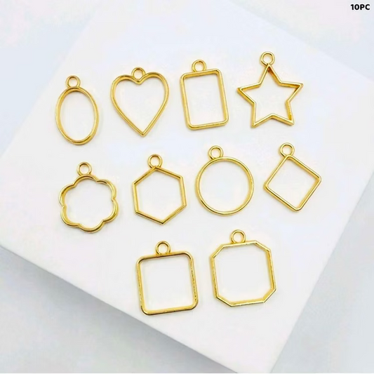 Pendant Bezels Mixed shape set of 10