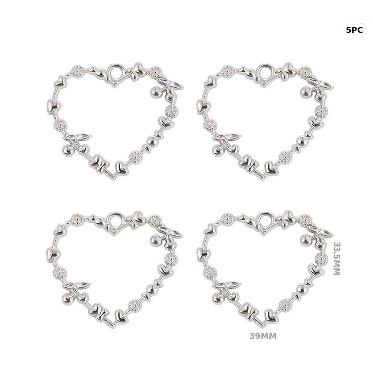 Heart Designer Pendant Bezels Set - 5 pcs