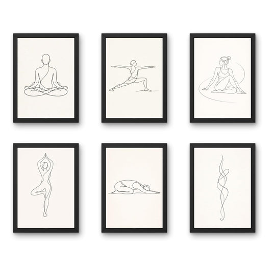 Spa Wall Decor Frames Combo – Set of 6 (9 x 12 Inches) | Calm & Relaxation Art for Spa, Salon, Wellness & Home Decor (Silent Flow)