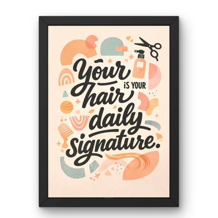 SAL-A-006 Salon Wall Decor A4 Frame | Modern Beauty Parlour & Hair Studio Wall Art with Black Wooden Frame