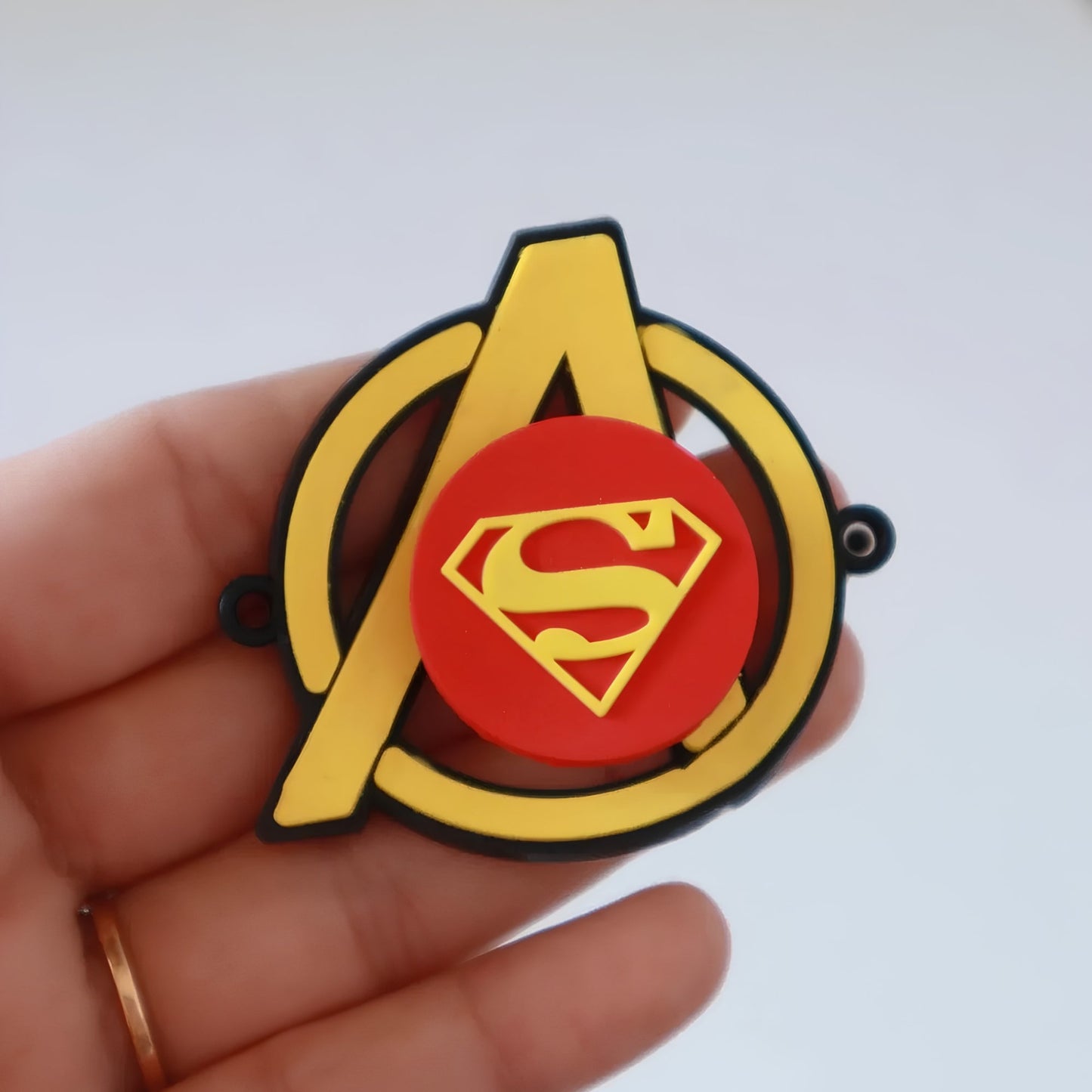 Superman Silicon Spinner Rakhi Charm
