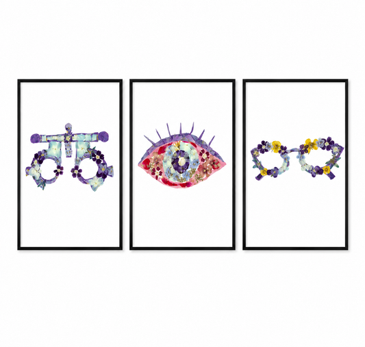 Eye Anatomy Print Set of 3, Optometry Decor, Ophthalmology Clinic, Vision Science Poster