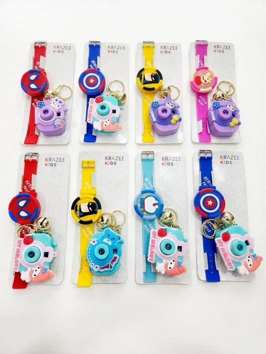 Kids LED Light-Up Wrist Band with Camera Keychain- 1 PC