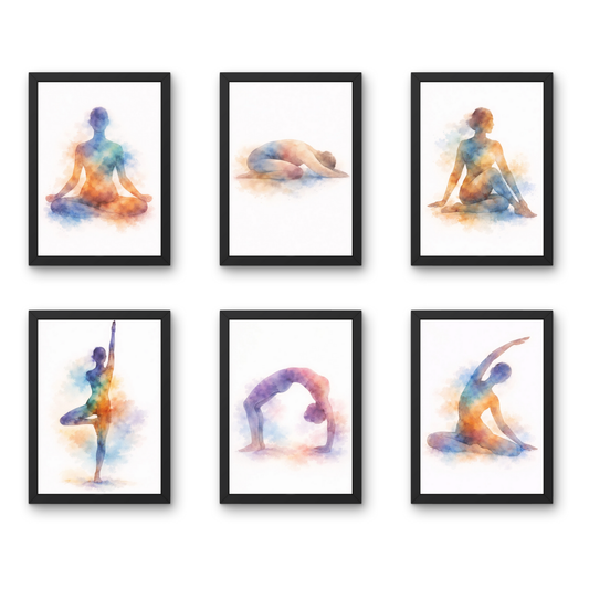 Quiet Motion A4 6 Pcs Wooden Black Frame Spa Wall Decor