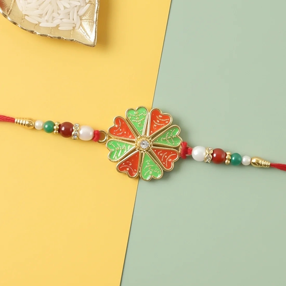 Traditional Rakhi – Meenakari Floral Designer