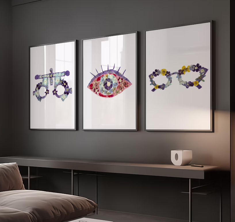 Eye Anatomy Print Set of 3, Optometry Decor, Ophthalmology Clinic, Vision Science Poster