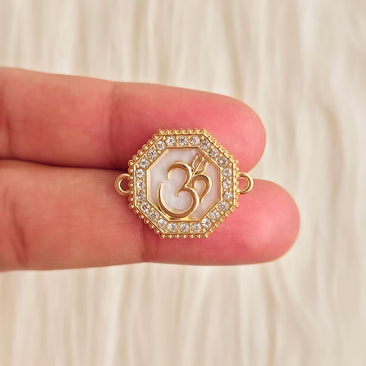 Om Hexagon Rakhi Charm