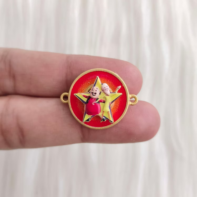 Motu Patlu Metal Spinner Rakhi Charm