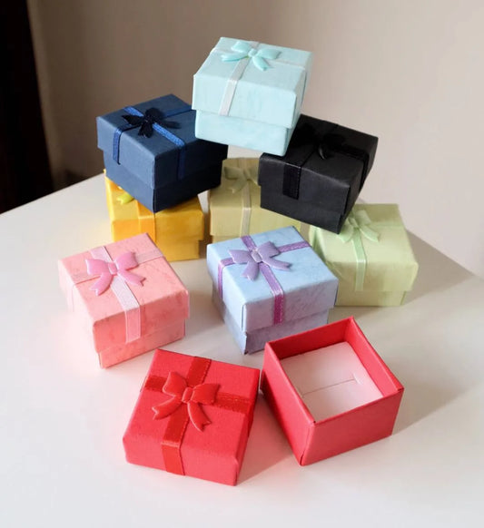 Ring Gift Box With Ribbon Bow | Size: 4X4X3cm