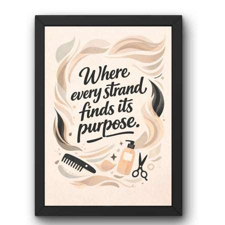 SAL-A-002 Salon Wall Decor A4 Frame | Modern Beauty Parlour & Hair Studio Wall Art with Black Wooden Frame